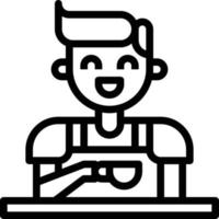 barista coffee cafe restaurant avatar - outline icon vector