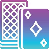 juego de cartas de póquer jugando entretenimiento - icono de gradiente sólido vector