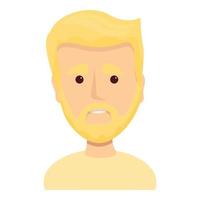 Bright blond with beard icon, cartoon style vector