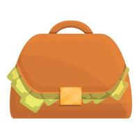 Money bag anti-money laundry icon, cartoon style vector