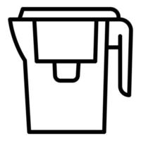Classic water filter jug icon, outline style vector