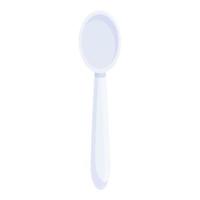 Biodegradable plastic spoon icon, cartoon style vector