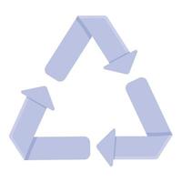 Biodegradable plastic triangle icon, cartoon style vector