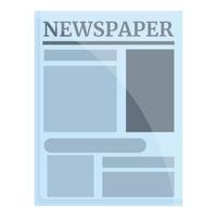 Business newspaper icon, cartoon style vector