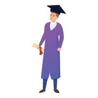 Graduated student icon, cartoon style vector