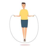 Boy jump rope icon cartoon vector. Sport exercise vector