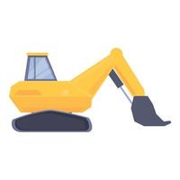Construction excavator icon cartoon vector. Mine industry vector