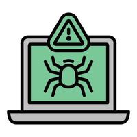 Bug unlock icon outline vector. Virus security vector