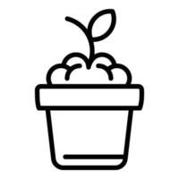 icono de maceta de cultivo de jardín, estilo de esquema vector