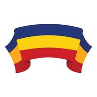 Landmark ribbon icon cartoon vector. Romania flag vector