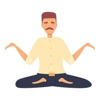 Yoga meditation icon cartoon vector. Person pose vector