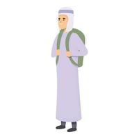 Muslim student icon cartoon vector. Arab teacher vector