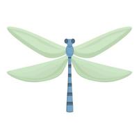 Green wing dragonfly icon cartoon vector. Bug insect vector