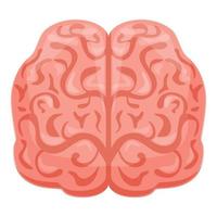 icono frontal del cerebro humano, estilo de dibujos animados vector