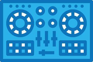 dj controller music musical instrument - blue icon vector