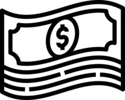 cash money salary investment - outline icon vector