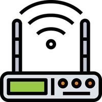 router wireless wifi computer accessory - filled outline icon vector