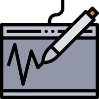 tablet pen writing computer accessory - filled outline icon vector