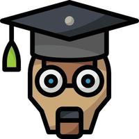 education robot ai artificial intelligence - filled outline icon vector