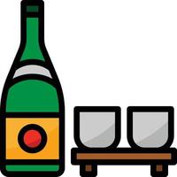 sake alcohol japan japaneses - filled outline icon vector