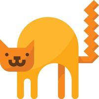 cat animal fear night halloween - flat icon vector