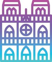 notre dame paris france landmark building - gradient icon vector