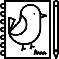 drawing pencil notebook cretive paint - outline icon vector
