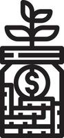 savings jar saving money growth banking - outline icon vector