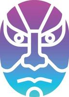 kabuki mask acting dramatic japan - solid gradient icon vector