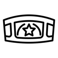 Boxing belt icon, outline style vector