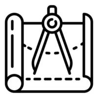 icono de planificación del arquitecto, estilo de contorno vector