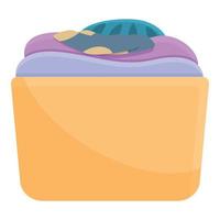 Second hand clothes box icon, cartoon style vector