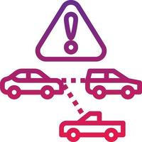 collision avoidance warning ai artificial intelligence - gradient icon vector