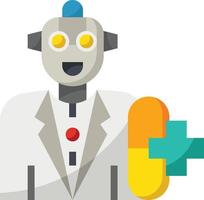 pharmacy robot ai artificial intelligence - flat icon vector