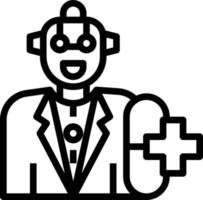 pharmacy robot ai artificial intelligence - outline icon vector