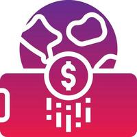 digital money mobile payment cash banking - solid gradient icon vector