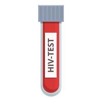 Hiv test tube icon, cartoon and flat style vector