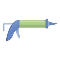 Construction silicone caulk gun icon, cartoon style vector