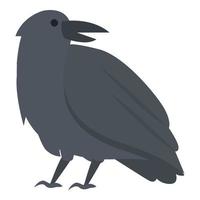 vector de dibujos animados de icono de pájaro de terror. pájaro cuervo