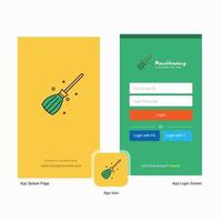 Company Broom Splash Screen and Login Page design with Logo template Mobile Online Business Template vector