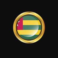 Togo flag Golden button vector