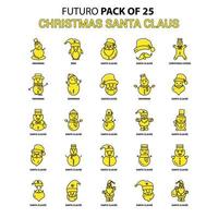 conjunto de iconos de santa claus de navidad amarillo futuro paquete de iconos de último diseño vector