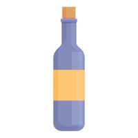 Wine bottle icon cartoon vector. Alcohol glass vector