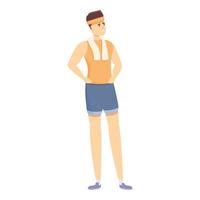 Strong athlete icon cartoon vector. Man muscular vector