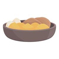 Egg food menu icon cartoon vector. Japan plate vector