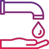 ahorro de agua lavado a mano ecología limpia - icono degradado vector
