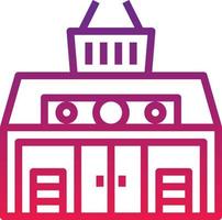 minimart shopping market shop building - gradient icon vector