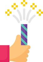 firecracker popper firework celebration entertainment - flat icon vector