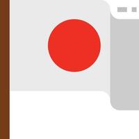 bandera, japón, japonés, -, plano, icono vector