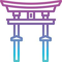 torii gate japan landmark temple gate - gradient icon vector